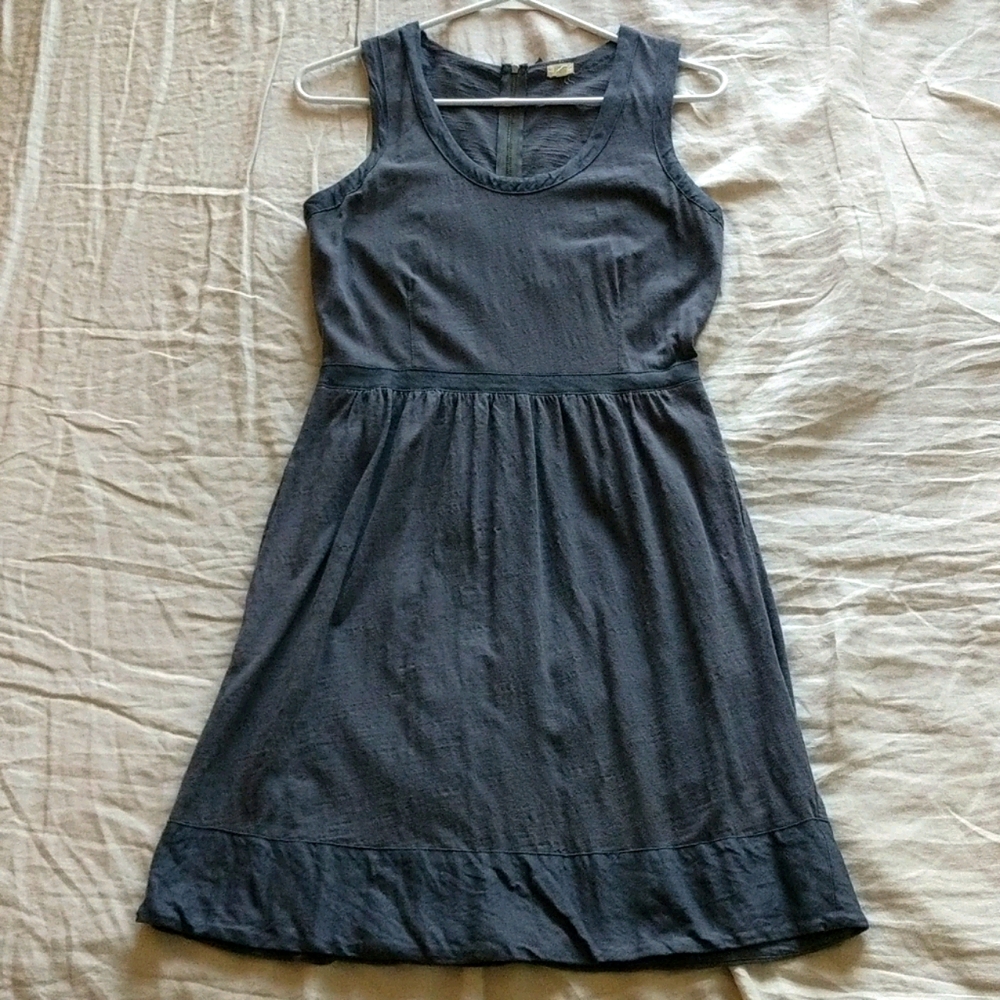 J. Crew Grey Cotton Sleeveless Dress, Pockets, XS